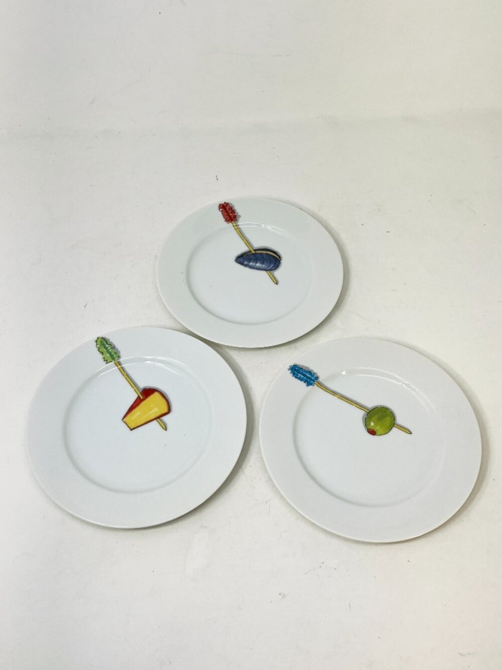 [Lot of 3] Nancy Green for Crate & Barrel TIDBITS Appetizer Dessert Plates Japan
